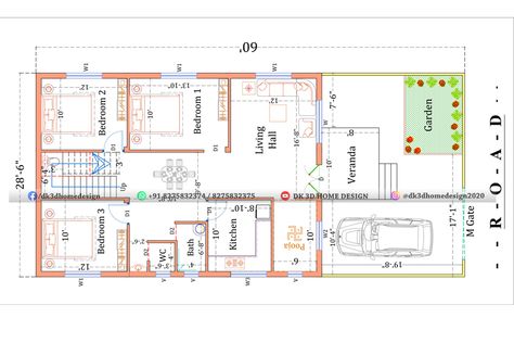 3BHK house plan in 30x60 feet plot size made by our expert floor planners and architects. This is best free 3 bedroom house plan in dwg format West Facing House Plan, 3bhk House Plan, 3 Bedroom House Plan, West Facing House, 2bhk House Plan, Floor Planner, Layout Plan, Free House Plans, Living Hall