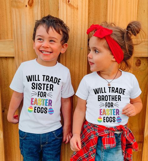 Perfect for any brother/sister to wear on Easter and will make for some cute photos ☺️ #easter #easter2022 #fashion #toddlerlife #siblinglove #easteregghunt #photoshoot #easterphotoshoot #kidfashion #boyfashion #girlsfashion Sibling Christmas Outfits, Toddler Christmas Shirt, Kids Christmas Shirt, Retro Christmas Shirt, Happy Birthday America, Designed Shirts, Christmas Shirts For Kids, Sister Christmas, Outfits Retro