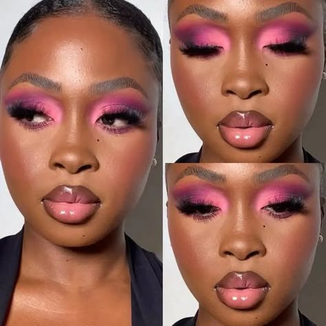 #follow #makeuplooks #makeup #beautyblog #lashes #blogging #blog #blogger Birthday Makeup Looks, Eyeshadow Ideas, Pink Eye Makeup, Cute Eye Makeup, Makeup For Black Skin, Barbie Makeup, Brown Skin Makeup, Glam Makeup Look, Glamorous Makeup