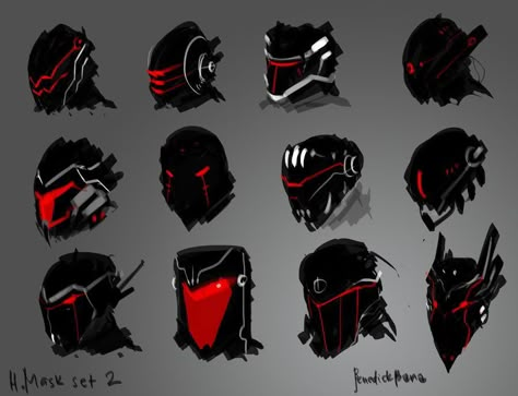 Scifi Mask Concept Art, Cool Mask Designs, Fantasy Mask Design, Mask Concept Art, Helmet Concept, Art Cyberpunk, Arte Robot, Titanfall, Cyberpunk Character