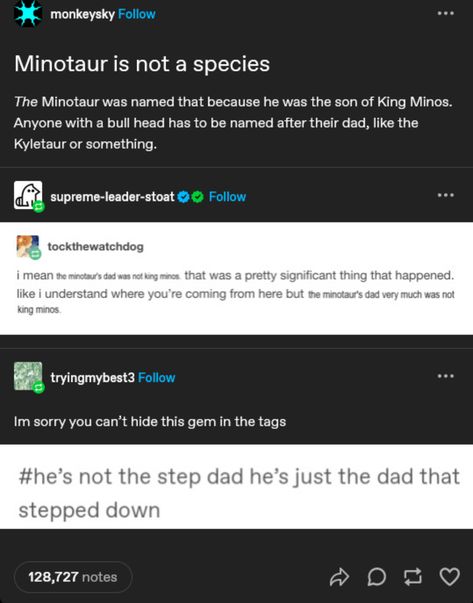 Greek Mythology Tumblr Posts, Minotaur Greek Mythology, Mythology Tumblr, Minotaur Art, Greek Mythology Humor, Funny Tumblr Posts, Greek Myths, Ancient Greece, Greek Mythology