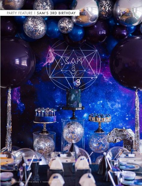 Out of This World: 50+ Galaxy Themed Birthday Party Decorations & Ideas | momooze.com Galaxy Party, Galaxy Cake, Space Theme Party, Astronaut Birthday, Gorgeous Birthday, Space Birthday Party, Galaxy Theme, Space Party, Space Birthday