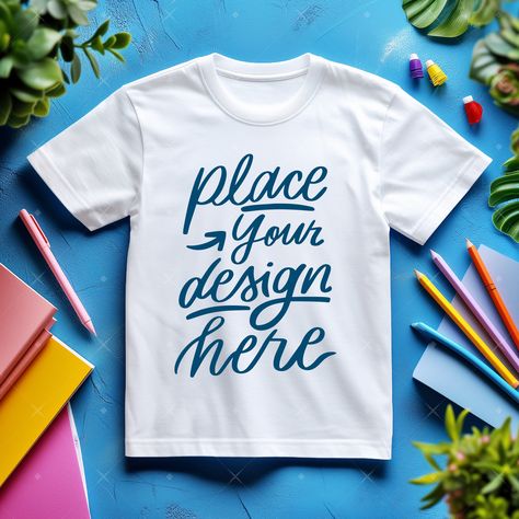 White Tshirt Mockup, Tee Mockup, School Tees, T Shirt Image, T Shirt Mockup, Pre School, Tshirt Mockup, Kids Hats, Shirt Mockup