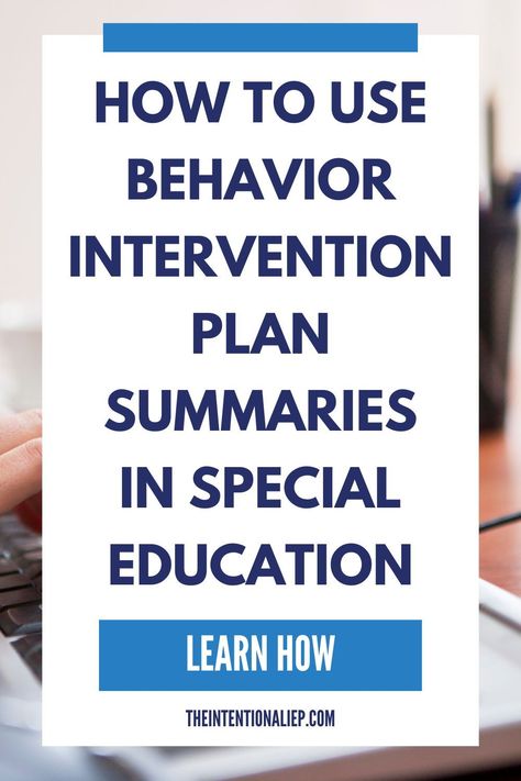 Behavior Intervention Plans (BIPs) are crucial for managing challenging behaviors in students with special needs. They contain detailed information about behavior, data collection and interventions and while all teachers should have access to a student’s BIP, creating a Behavior Intervention Plan Summary can be a great way to share information with teachers and support staff. Learn how to create a BIP summary, along with examples of BIP summaries here. Behavioral Intervention Plan, Mtss Behavior Interventions, Pbis Tier 2 Behavior Interventions, Applied Behavior Analysis Activities, Iep Writing, Early Intensive Behavior Intervention, Functions Of Behavior Aba, Special Education Curriculum, Data Collection Special Education