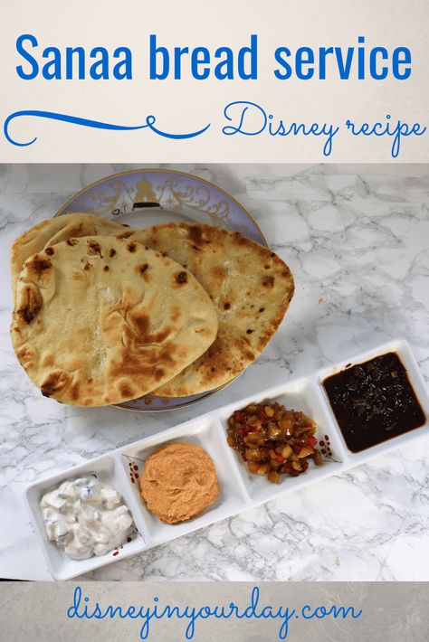 Sanaa bread service recipe - Disney in your Day Naan Bread Dips, Disney Appetizers, Literary Recipes, Geek Recipes, Bread Service, Magical Recipes, Activities To Do At Home, Disney Foods, Disney Dishes