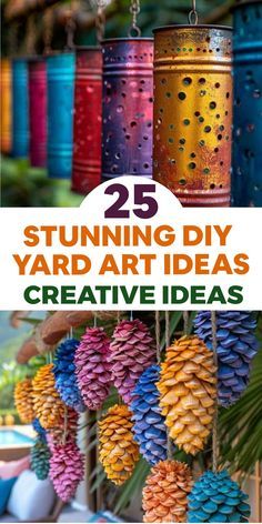 Elevate your outdoor space with these imaginative DIY yard art projects that will bring an artistic flair to your garden. Explore a variety of creative ideas, from charming wind chimes to striking mosaics, and transform your yard into a stunning display of beauty and innovation. Embrace your creativity, channel your inner artist, and express your unique style through captivating masterpieces that reflect who you are. Let your imagination run wild as you infuse artistry into every corner of your Upcycle Garden Ideas Yard Art, Diy Outside Decor, Diy Yard Art Ideas, Yard Decorations Diy, Easy Outdoor Projects, Unique Yard Art, Yard Art Ideas, Diy Yard Art, Yard Art Crafts