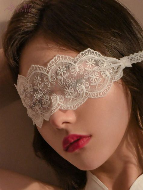 Lace Blindfold Aesthetic, God Oc, Lace Blindfold, Blind Fold, Ocs Ideas, Eye Mask Sleep, Lace Costume, Eye Decor, Lace Mask