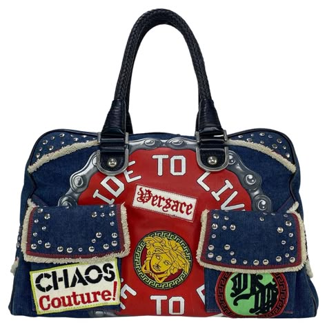 Couture Denim, Vacation Wardrobe, Oversized Tote Bag, Biker Chic, Linda Evangelista, Oversized Tote, Donatella Versace, Bowling Bags, Christy Turlington