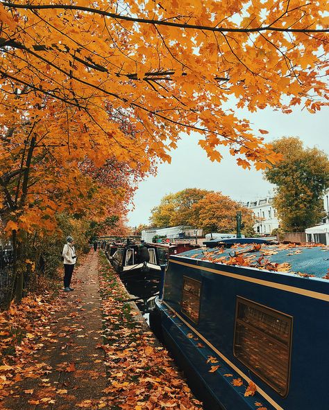 Autumn in Little Venice. | by Marco Lamberto (mobile) Autumn In The Uk, Maida Vale London, Autumn London Aesthetic, Autumn In England, Fall In London, Autumn England, London Halloween, British Autumn, Autumn London