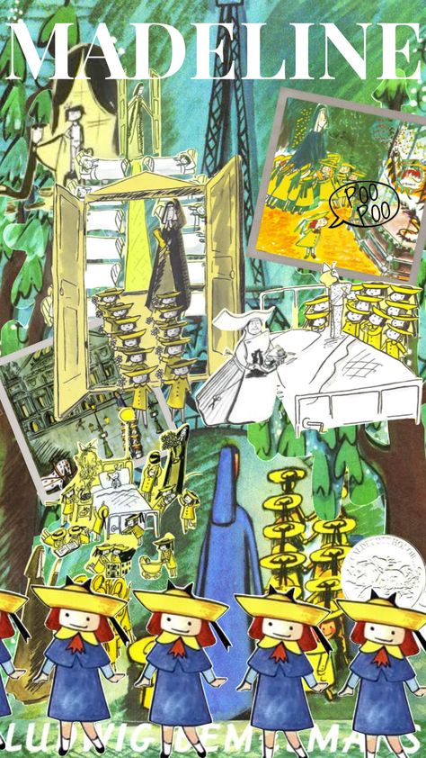 Madeline Cartoon Aesthetic, Ludwig Bemelmans Wallpaper, Madeline Book Activities, Madeline Aesthetic, Madeline Core, Madeline Ludwig Bemelmans, Madeline Illustration Vintage, Madeline Books, Ludwig Bemelmans