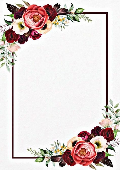 Bagrawnd Art, Flower Invitation Card, Simple Wedding Cards, Engagement Invitation Cards, Wedding Card Frames, Floral Cards Design, Flower Graphic Design, Invitation Background, Wedding Invitation Card Design