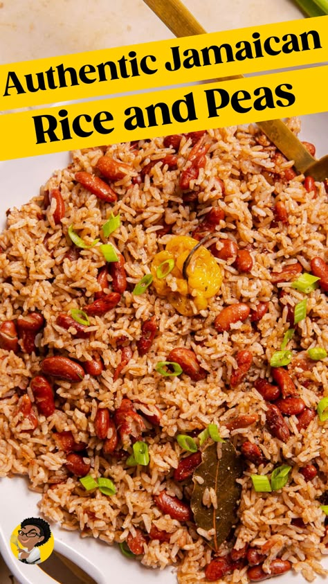 Rice And Peas Jamaican Easy Coconut Milk, Jamaican Seasoned Rice Recipes, Jamaican Rice And Beans Recipe Easy, Jamaica Rice And Beans Recipe, Red Beans And Rice Jamaican, Carribean Rice And Peas Recipe, Rice N Peas Jamaican, Curry Beans And Rice, Red Peas And Rice Recipe