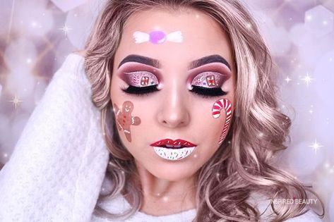 creative eye makeup looks Christmas Spirit Week, Christmas Makeup Looks, Festive Makeup, Christmas Makeup Ideas, Baby Christmas Photos, Christmas Makeup Look, Formal Makeup, Creative Eye Makeup, Apply Makeup