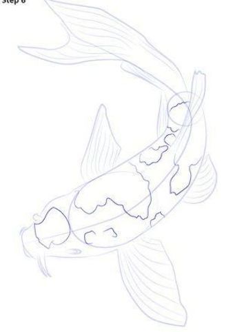 Koi Fish Step By Step, Draw A Koi Fish, Fish Sketch, Koi Painting, Koi Fish Drawing, Fantasy Mermaids, Drawing Cartoon Faces, Koi Fish Tattoo, Carpe Koi