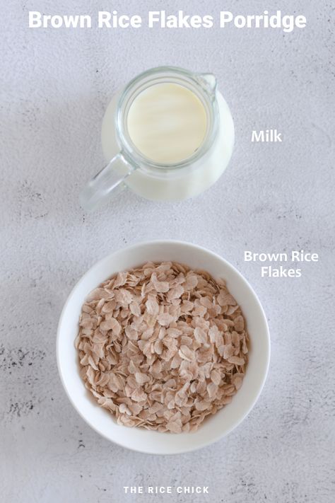 Brown Rice Flakes Porridge - The Rice Chick Banana And Cinnamon, Breakfast Alternatives, Rice Flakes, Winter Breakfast, Brown Rice Recipes, Baked Rice, Porridge Recipes, Dairy Free Alternatives, Breakfast Routine