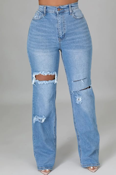 Anahi Jeans – Atlanta Shoe Studio 2022 Jeans For Curvy Women, Style Bleu, Womens Ripped Jeans, Denim Jeans Ripped, Loose Jeans, Bell Bottom Pants, High Waisted Jeans, Ripped Denim, Women Denim Jeans