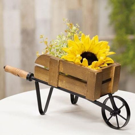 Wooden wheelbarrow