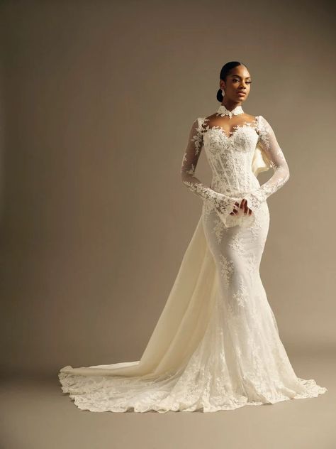 Mermaid Wedding Dress With Sleeves, Wedding Gown Inspiration, Classy Wedding Dress, Pnina Tornai, Stylish Wedding Dresses, Fancy Wedding Dresses, White Wedding Dress, Fancy Wedding, Dream Wedding Ideas Dresses