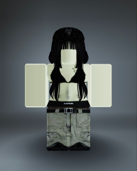 R6 female avatar ideas for roblox outfit inspo y2k grunge vamp bikini dahood ushanka low belt baggy cargo R6 Female Avatar, Roblox Grunge Avatars, Outfit Inspo Y2k, Female Avatar, Avatar Ideas, Roblox Outfit, Roblox Outfits, Y2k Outfits, Roblox Codes