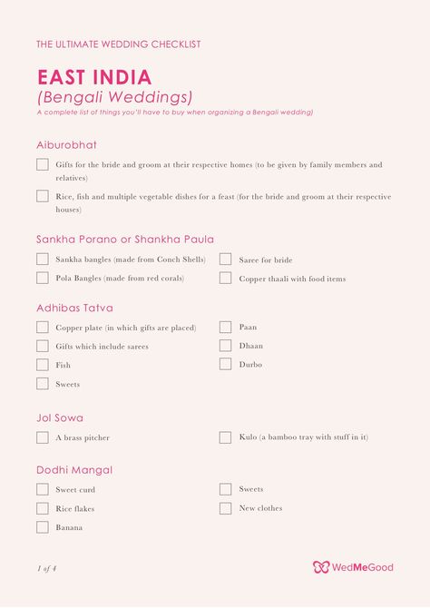 Wedding Beauty Checklist, Ultimate Wedding Checklist, Indian Culture And Tradition, Thailand Wedding, Bengali Wedding, Indian Wedding Planning, Acrylic Wedding Invitations, Wedding Planning Websites, Wedding Register