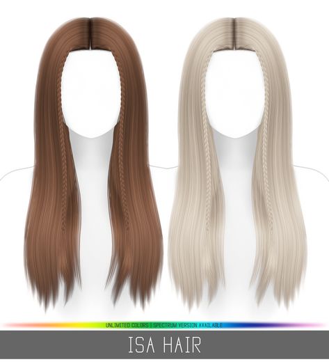 ISA HAIR | Simpliciaty no Patreon Sims4 Simplicity Hair, Simplicity Sims 4 Hair, Sims 4 Simplicity Hair, Simplicity Sims 4, Free Sims Cc Clothes, Simplicity Sims 4 Cc, Hair Ts4, Hair Long Straight, Ts4 Hair