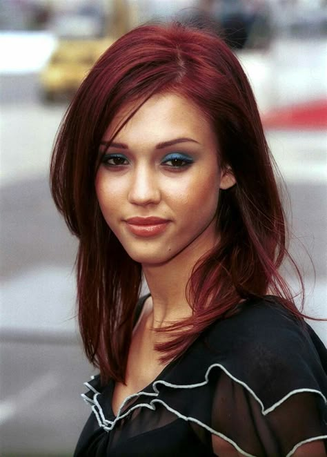 × Jessica Alba Red Hair, Emrata Red Hair, Auburn Hair Actress, Jessica Alba Bangs, Jessica Alba Bob, Megan Fox Hair Color Copper, Jessica Alba Updo, Erika Titus Hair Red, Jessica Alba Movies