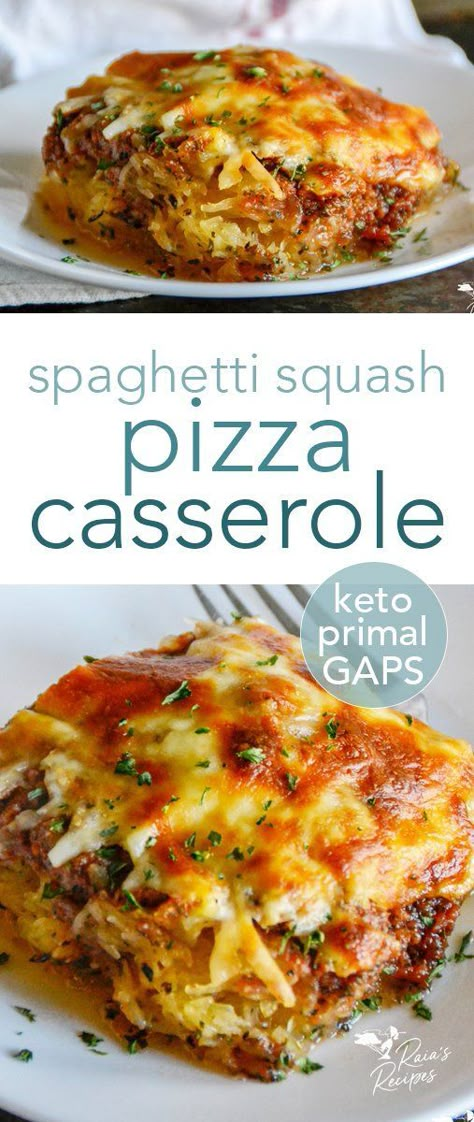 Easy and kid-friendly combine to make this spaghetti squash pizza casserole a win! It's naturally grain-free and low in carbs, too! #primal #keto #lowcarb #spaghettisquash #pizza #casserole #maindish #dinner #kidfriendly #glutenfree Italian Spaghetti Squash, Spaghetti Squash Pizza Casserole, Spaghetti Squash Pizza, Healthy Squash Recipes, Spaghetti Squash Recipes Healthy, Spaghetti Squash Recipes Easy, Low Carb Spaghetti, Squash Pizza, Italian Spaghetti