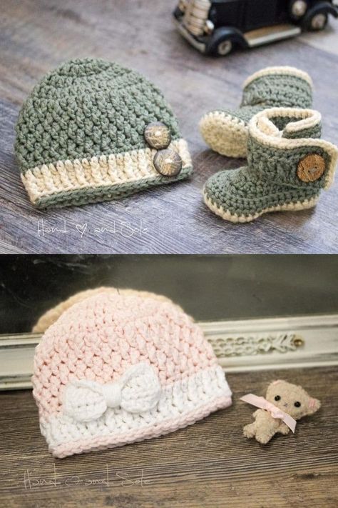 Fun Crochet Baby Hats, Crochet Hats For Newborns Free Patterns, New Born Baby Crochet Hats, Free Crochet Patterns For Baby Hat, Baby Crochet Patterns Free Hat, Knit Baby Winter Hat, Baby Hats Crochet Pattern, Crochet Baby Hat And Booties Free Pattern, Crochet Baby Beanie Hat