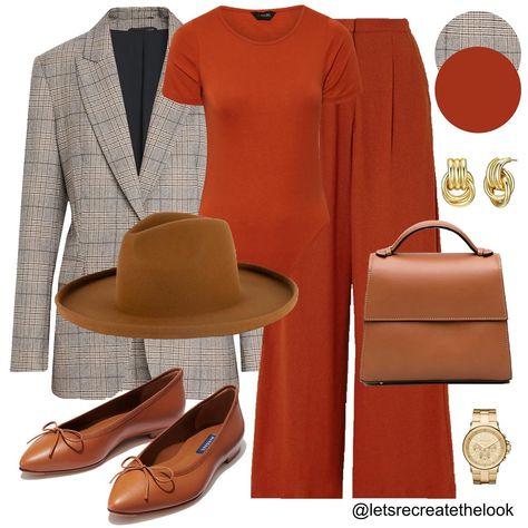 Terracotta Autumnal Hues 🍂 - 4 Outfit Ideas My favorite thing about fall dressing are the colors! I live in Southern California, so we don’t really experience drastic changes in the weather to differentiate our seasons. But how I do it with my style is with color! I gravitate towards burgundy, olive, rust, brown, black, camel and orange among a couple others during fall. I mix and match and bring out my hats. So as you’ve noticed the last few days my outfits have reflected this. I’m shopping ... Gray And Camel Outfit, Winter Women Outfits, Orange Pants Outfit, Fall Dressing, Orange Pants, Fashion Shoes Heels, Black Camel, Everyday Outfit, Mix N Match