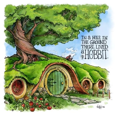 Escape Illustration, Hole Drawing, Bag End, Hobbit Art, Middle Earth Art, Fairy Paintings, Hobbit Hole, Drawing Wallpaper, Hobbit House