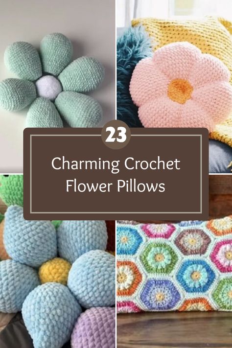 Bring a burst of flower power into your home with these 23 adorable crochet flower pillow patterns! Perfect for beginners and experienced crocheters alike, our collection showcases unique designs that can beautifully style your living room or cozy nook. From dainty daisies to bold blooms, find inspiration and step-by-step guides to create your own crochet masterpieces. Elevate your décor with vibrant colors and delightful textures that are sure to add warmth and personality to any space. Let's craft something wonderful! Crochet Flowers Pillow, Flower Crochet Pillow Pattern, Crochet Flower Pillow Pattern Free, Crochet Daisy Pillow, Flower Crochet Pillow, Crochet Flower Pillow, Flower Pillow Pattern, Flower Pillows, Fair Isle Crochet