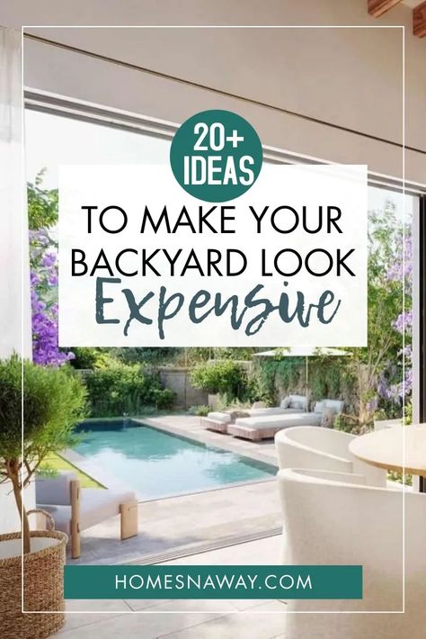 20+ Ideas To Make Your Outdoor Space Look More Expensive & Resort-Style Backyard Resort, Hot Tub Patio, Dream Backyard Pool, Pools Backyard Inground, Pool Umbrellas, Cheap Backyard, Resort Style Pool, Resort Design, Decks Backyard