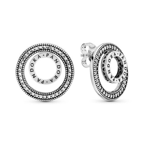 These two-piece stud earrings in sterling Silver feature a Pandora logo on the front circle and sparkling stones on the back, adding sparkle to the two-dimensional graphic design. Wear them separately or as a set. Pandora Logo Circle Stud Earrings Pandora Earrings Studs, Pandora Logo, Logo Circle, Pandora Earrings, Circle Stud Earrings, Earrings Circle, Circle Earrings Studs, Twilly, Jewellery Uk