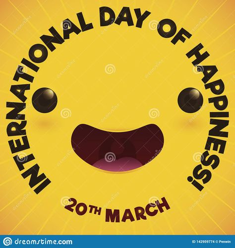 Cute Joy Expression Smiling Promoting International Day Of Happiness International Day Of Happiness, International Day, Promotion, Vector Illustration, Feelings