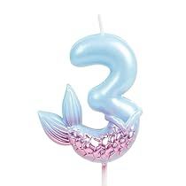 Purple Birthday Cake, Candles For Cake, Cake Toppers Birthday, Purple Cakes Birthday, Mermaid Birthday Decorations, Number Candles Birthday, Mermaid Birthday Party Decorations, Mermaid Theme Birthday Party, Mermaid Cake Topper