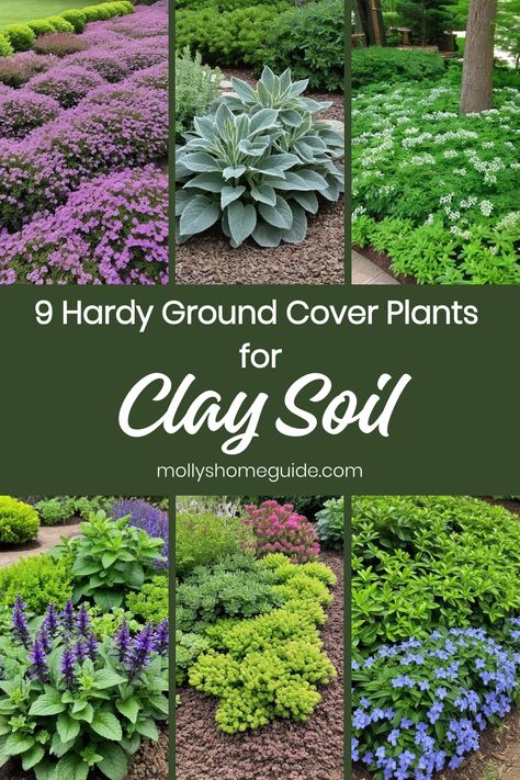 Discover the best ground cover plants for clay soil that will thrive in your garden! From lush greenery to vibrant flowers, these ground cover options are perfect for areas with poor drainage. Create a landscape full of effortless beauty with ground cover plants that love wet clay soil. Find the ideal plants to cover and protect your clay soil while adding a pop of color to your outdoor space. Whether you're looking for delicate ground cover flowers or robust options, there's a perfect match for Ground Cover For Clay Soil, Sweet Woodruff Ground Cover, Clay Soil Garden, Clay Soil Gardening, Flowers For Clay Soil, Plants For Clay Soil, Ground Cover Flowers, Best Ground Cover Plants, Clay Soil Plants