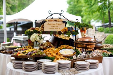 How To Decorate A Buffet Table, How To Decorate A Buffet, Decorating A Buffet Table, Decorating A Buffet, Buffet Table Wedding Receptions, Rustic Wedding Cakes, Wedding Food Catering, Catering Food Displays, Dinner Christmas