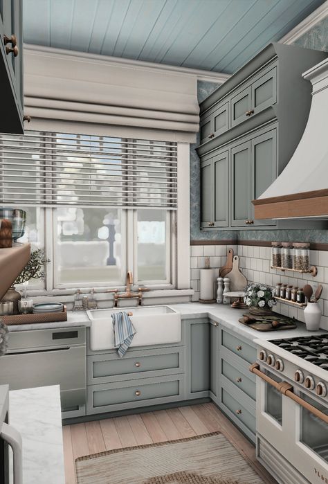 Home / X Sims4 Kitchen Ideas, Bloxburg Decor, Cottage Core Bloxburg House, Bloxburg Kitchen Ideas, Brindleton Bay, Preppy House, Sims 4 Kitchen, Bloxburg Kitchen, House Decorating Ideas Apartments