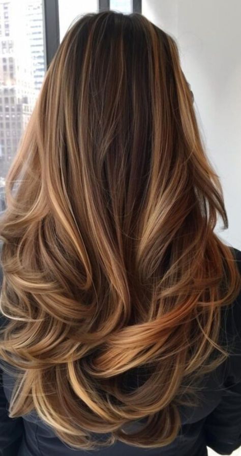 Partial Balayage Long Hair, Balyage Long Hair Brunettes, Chocolate Brown Balayage, Hair Collage, Caramel Brown Hair, Balayage Long Hair, Hair Change, Hair Color Underneath, Fall Hair Color Trends