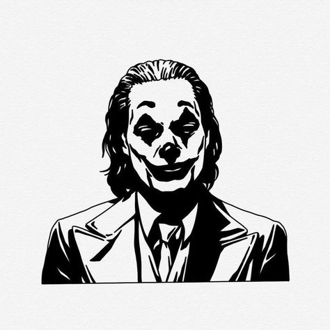 Joker Line Tattoo, Joker Art Black And White, Tato Joker, Black And White Pop Art, Joker Art Drawing, Joker Tattoo, Doodle Tattoo, Joker Art, Long Sleeve Coat