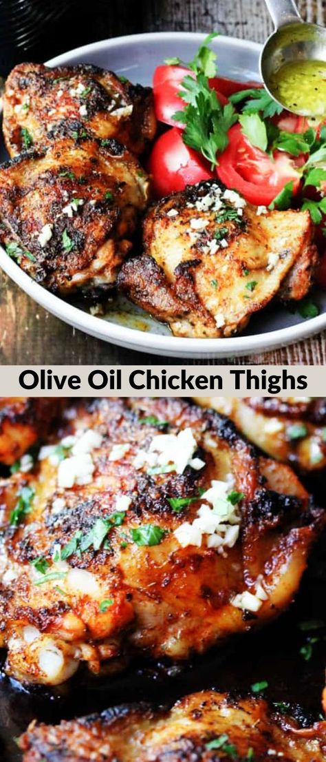 Chicken Thighs Mediterranean, Eating European, Olive Oil Chicken, Chicken With Olives, Mediterranean Chicken, Best Chicken Recipes, Mediterranean Diet Recipes, European Food, Delicious Dinner Recipes