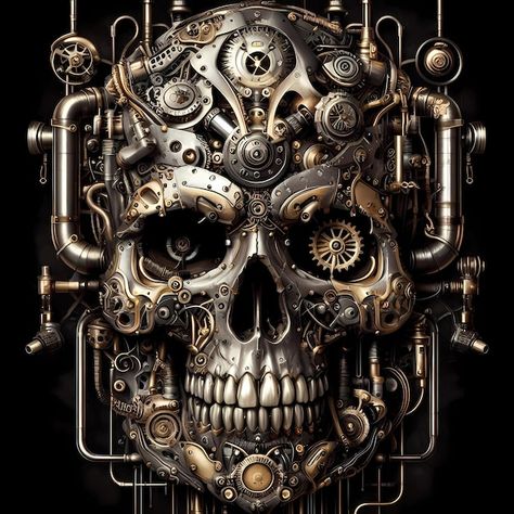 Photo skull punk steampunk artistic styl... | Premium Photo #Freepik #photo Punk Steampunk, Steampunk Skull, Steampunk Tattoo, Candy Skull, Skull Designs, Candy Skulls, Artistic Style, Skull Design, Skull Art