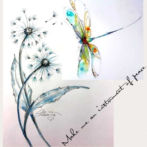 Watercolor Dragonfly Tattoo, Tattoo Dragonfly, Dragonfly Quotes, Dragonfly Artwork, Dragonfly Drawing, A Tattoo Design, Infinity Tattoo Designs, Dragonfly Painting, Tattoos Infinity