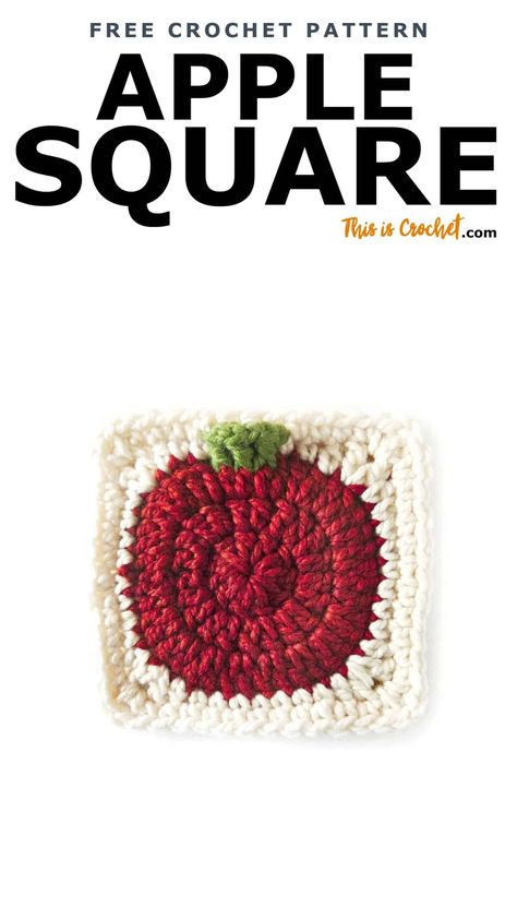 apple crochet square Maple Leaf Granny Square, Crochet Apple Granny Square, Apple Granny Square, Tapestry Crochet Apple, Maple Leaf Granny Square Crochet, Crochet Apple Coaster, Apple Crochet, Apple Square, Crochet Apple