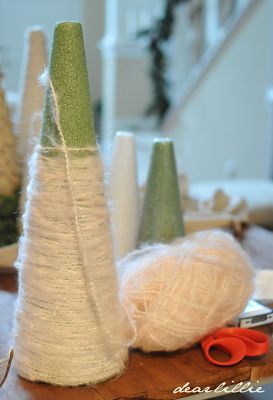 Christmas Tree Yarn, Yarn Trees, Christmas Cones, Dear Lillie, Silver Christmas Decorations, Cone Christmas Trees, Christmas Tree Crafts, Basketball Coach, Boho Christmas