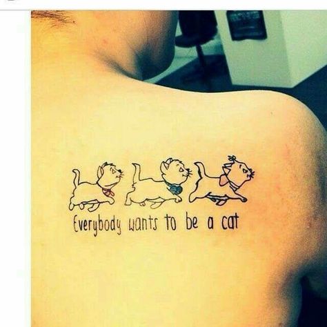 Aristocats 3 kitten tattoo // Follow me @richelleashley for more ink ideas 💡 ink my whole body and the lettering and sketches board both packed with tattoo ideas! Aristocats Tattoo, Cute Disney Tattoos, Cheshire Cat Tattoo, Kitten Tattoo, Disney Sleeve, Disney Tattoo, Cat Tattoo Designs, Geniale Tattoos, Phoenix Tattoo