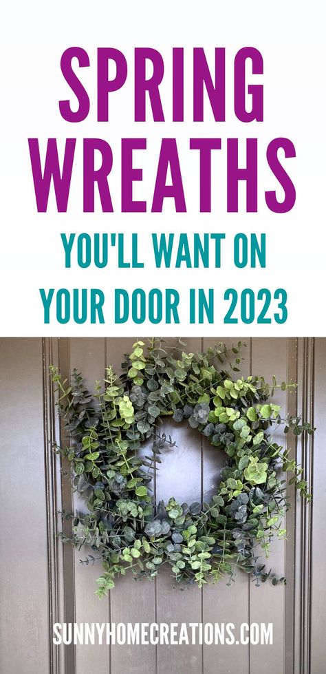 2023 Wreath Trends, Boho Wreaths For Front Door Spring, Spring Wreaths For Front Door Farmhouse, Spring Wreaths 2024, Everyday Wreaths For Front Door, Grapevine Wreath Ideas, Spring Wreath Ideas, Porch Seating, Trendy Wreaths