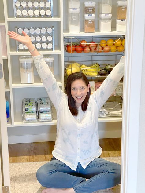 The BEST Pantry Before and After Makeover — Artsycupcake Pantry Before And After, Easy Closet System, Lemon Crafts, Perfect Pantry, Ruggable Rug, Simple Closet, Pantry Makeover, Clear Container, Closet System