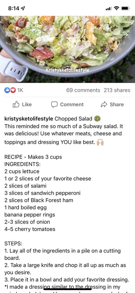 Subway Chopped Salad, Subway Salad Recipes, Subway Salad, School Meal, Chopped Salad Recipes, Salad Recipes For Dinner, Southern Food, Stuffed Banana Peppers, Dinner Food