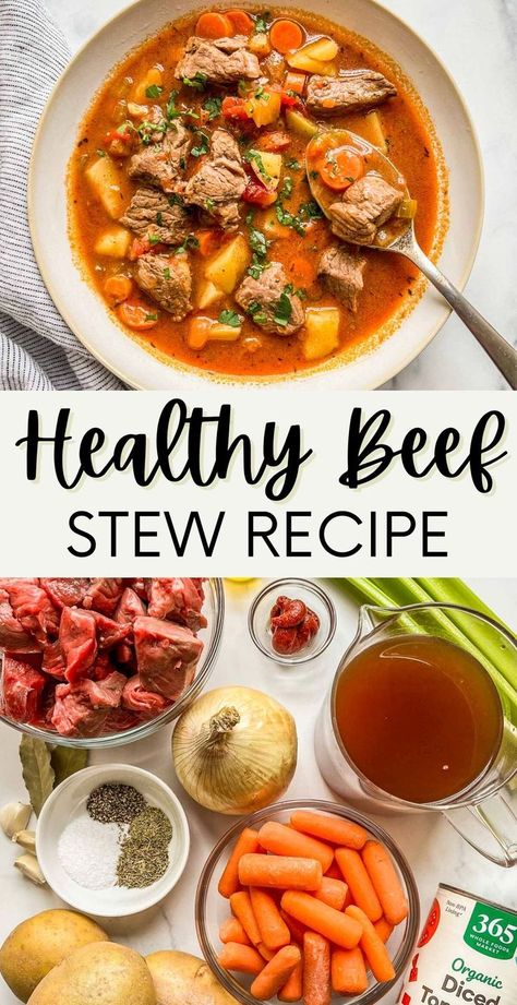 Vegetable Soup With Beef Stew Meat, Beef Stew For Diabetics, Healthy Heart Foods, Healthy Beef Stew Crockpot Clean Eating, Healthy Beef Barley Soup, Low Calorie Beef Stew Crock Pots, Beef And Root Vegetable Stew, Thm Beef Stew, Bone Broth Beef Stew